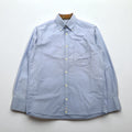 BURBERRY Made in England Oxford Button-Down Shirt, Size M, Blue, Nova Check, with Embroidered Logo