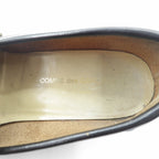 COMME des GARCONS U-Tip Moccasin Penny Loafers 23cm Black Leather Lug Sole Made in Japan