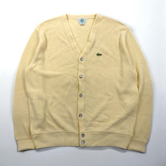 IZOD LACOSTE 80年代 USA製 Vネック ニット カーディガン XL アクリル ワンポイントロゴ