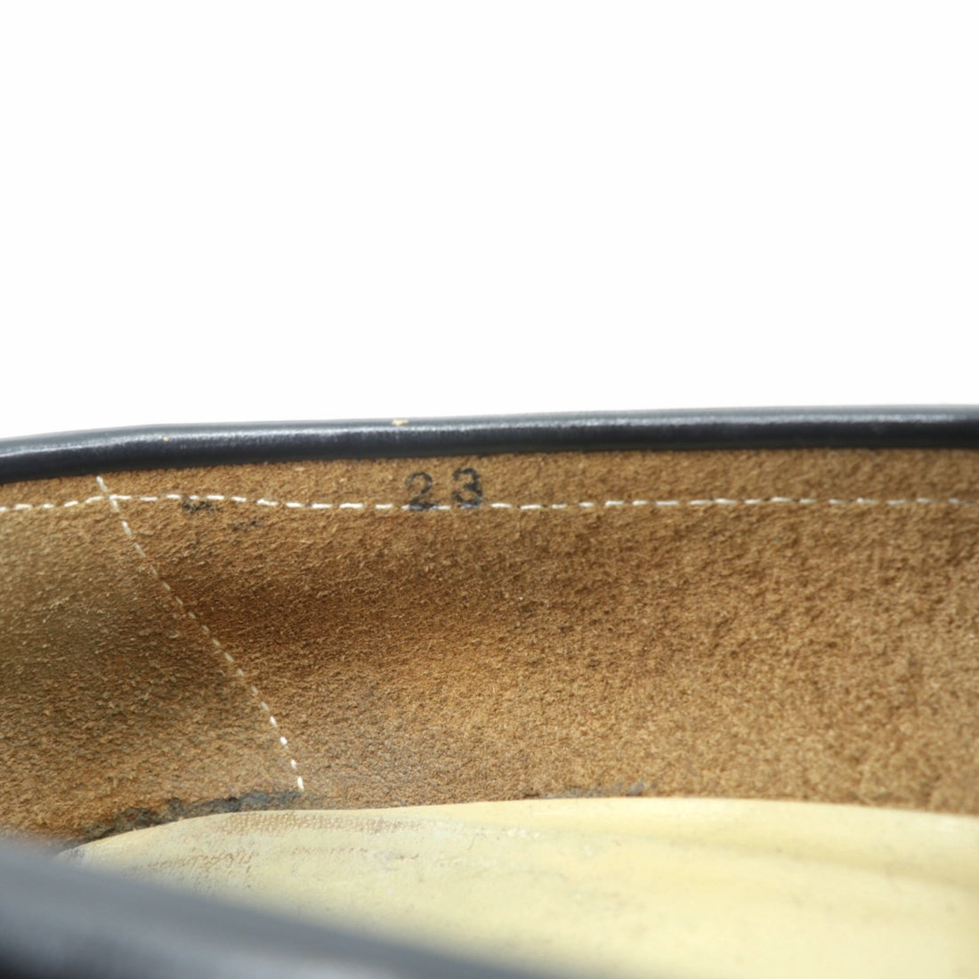 COMME des GARCONS U-Tip Moccasin Penny Loafers 23cm Black Leather Lug Sole Made in Japan