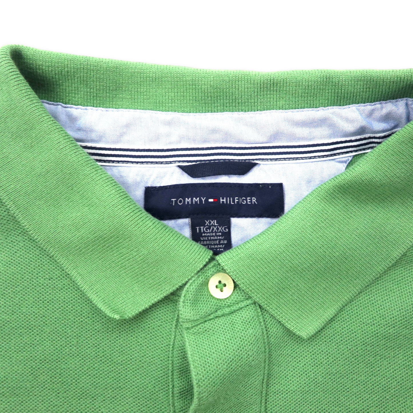 TOMMY HILFIGER ポロシャツ XXL グリーン コットン ワンポイントロゴ ビッグサイズ