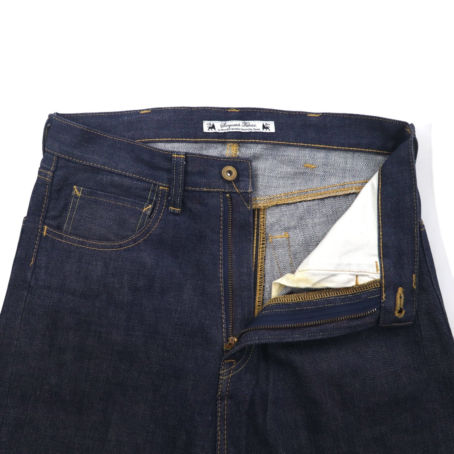 Sasquatchfabrix. セルビッヂ サルエル デニムパンツ S インディゴ ブルー リジッド 11AW-PA9-003 日本製