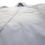 BURBERRY Made in England Oxford Button-Down Shirt, Size M, Blue, Nova Check, with Embroidered Logo