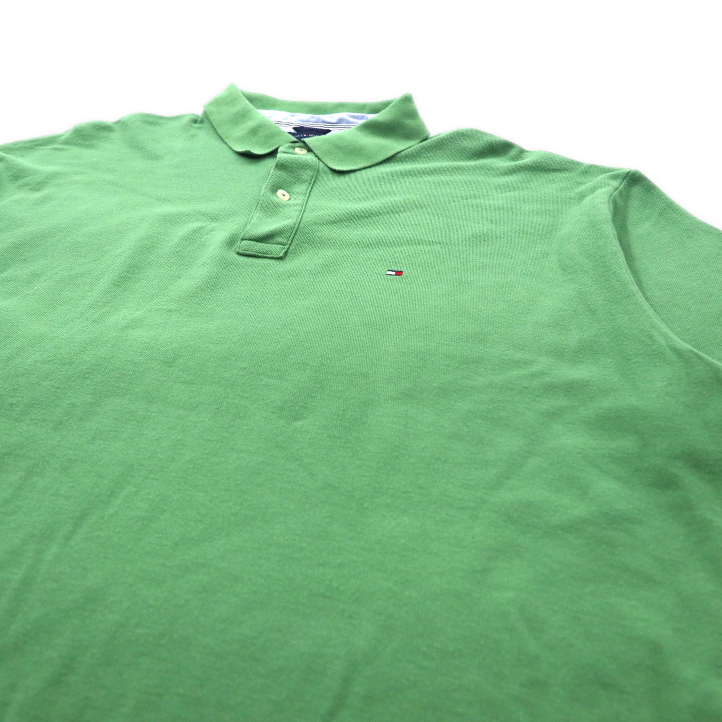 TOMMY HILFIGER ポロシャツ XXL グリーン コットン ワンポイントロゴ ビッグサイズ