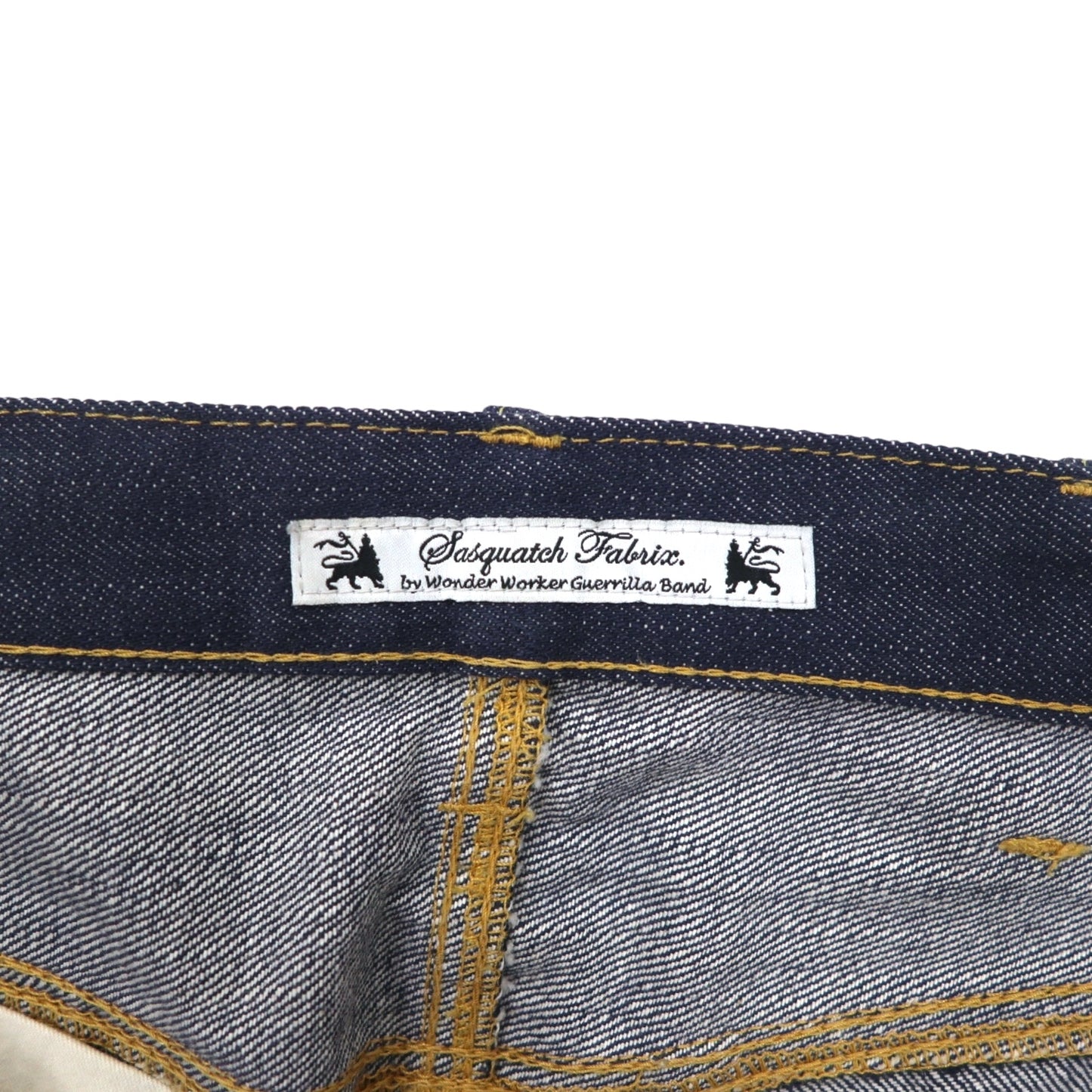 Sasquatchfabrix. セルビッヂ サルエル デニムパンツ S インディゴ ブルー リジッド 11AW-PA9-003 日本製