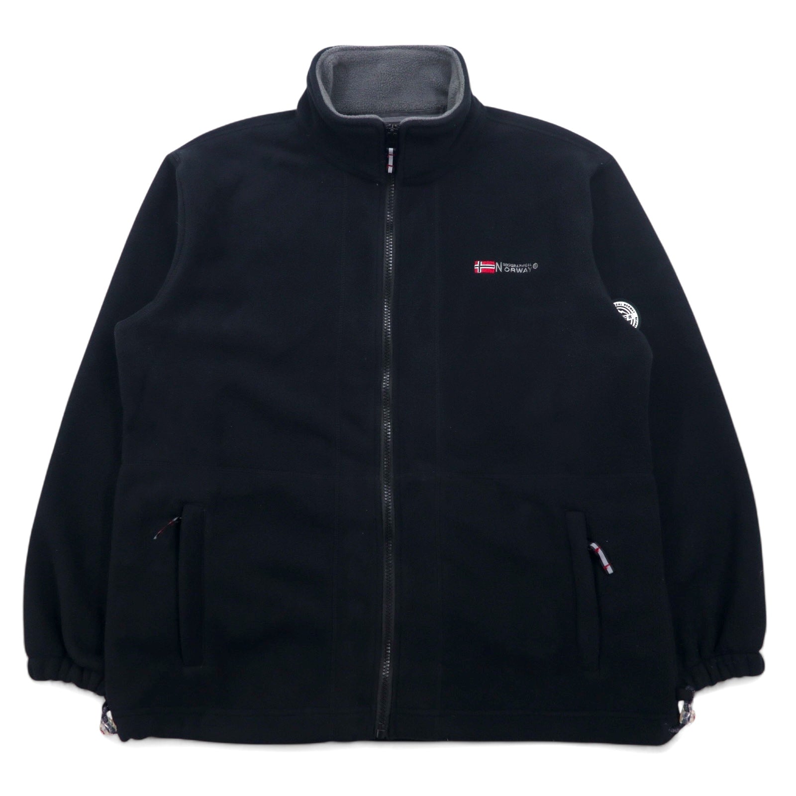 日本然リトテ-古着オンライン-GEOGRAPHICAL NORWAY フルジップ フリースジャケット XXL ブラック ポリエステル-GEOGRAPHICAL NORWAY Full Zip Fleece Jacket XXL Black Polyester