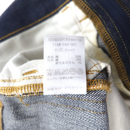 Sasquatchfabrix. セルビッヂ サルエル デニムパンツ S インディゴ ブルー リジッド 11AW-PA9-003 日本製