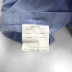 BURBERRY Made in England Oxford Button-Down Shirt, Size M, Blue, Nova Check, with Embroidered Logo