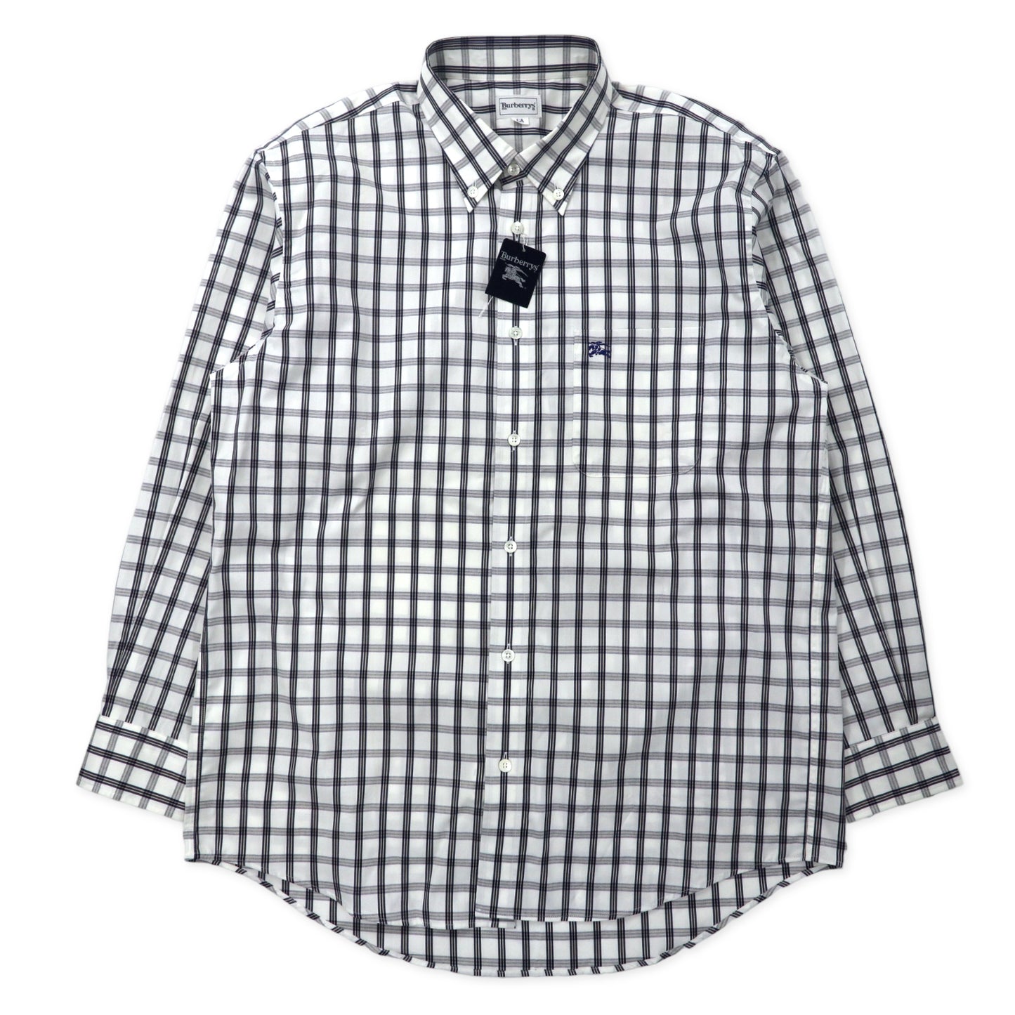 BURBERRYS CHECKED BUTTON-DOWN SHIRTS LA White Cotton One Point