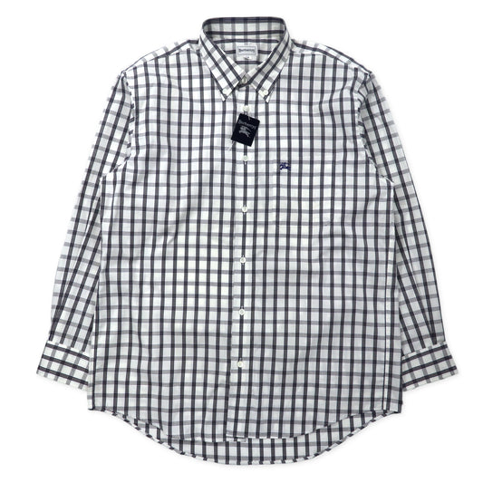 Burberrys ノバチェック ボタンダウンシャツ LA ホワイト コットン ワンポイントロゴ刺繍 日本製 未使用品