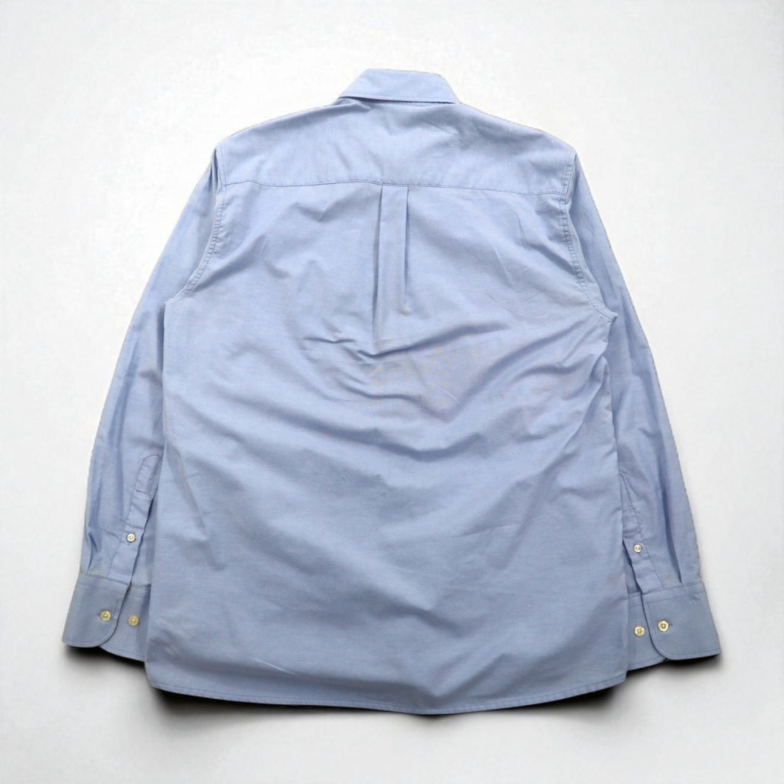 BURBERRY Made in England Oxford Button-Down Shirt, Size M, Blue, Nova Check, with Embroidered Logo