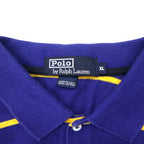 Polo by Ralph Lauren USA made 90s striped polo shirt XL blue cotton small pony embroidery