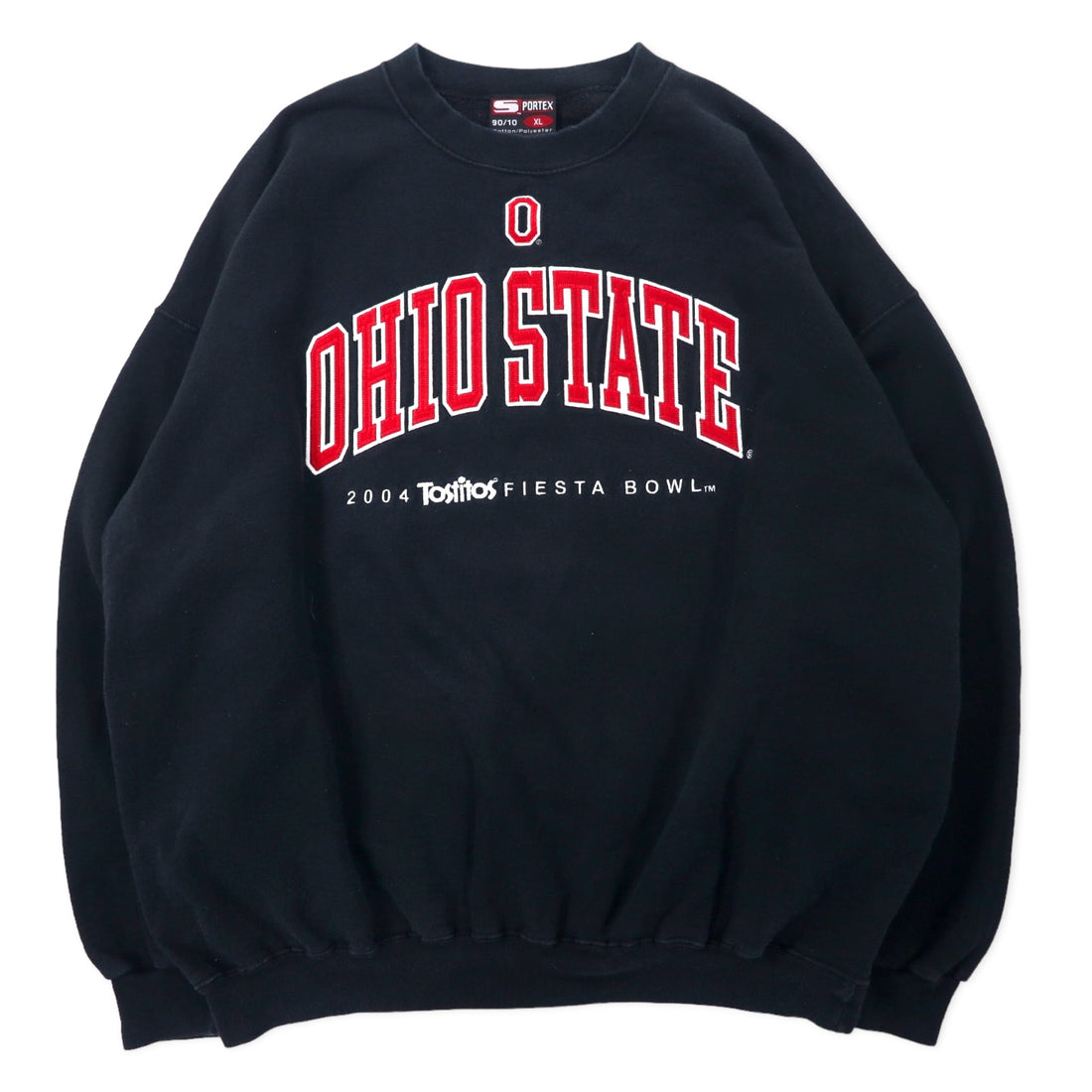 日本然リトテ-古着オンライン-SPORTEX USA製 カレッジ 刺繍 スウェット XL ブラック コットン OHIO STATE ビッグサイズ-SPORTEX USA MADE College embroidery Sweatshirt XL Black Cotton OHIO STATE Big Size
