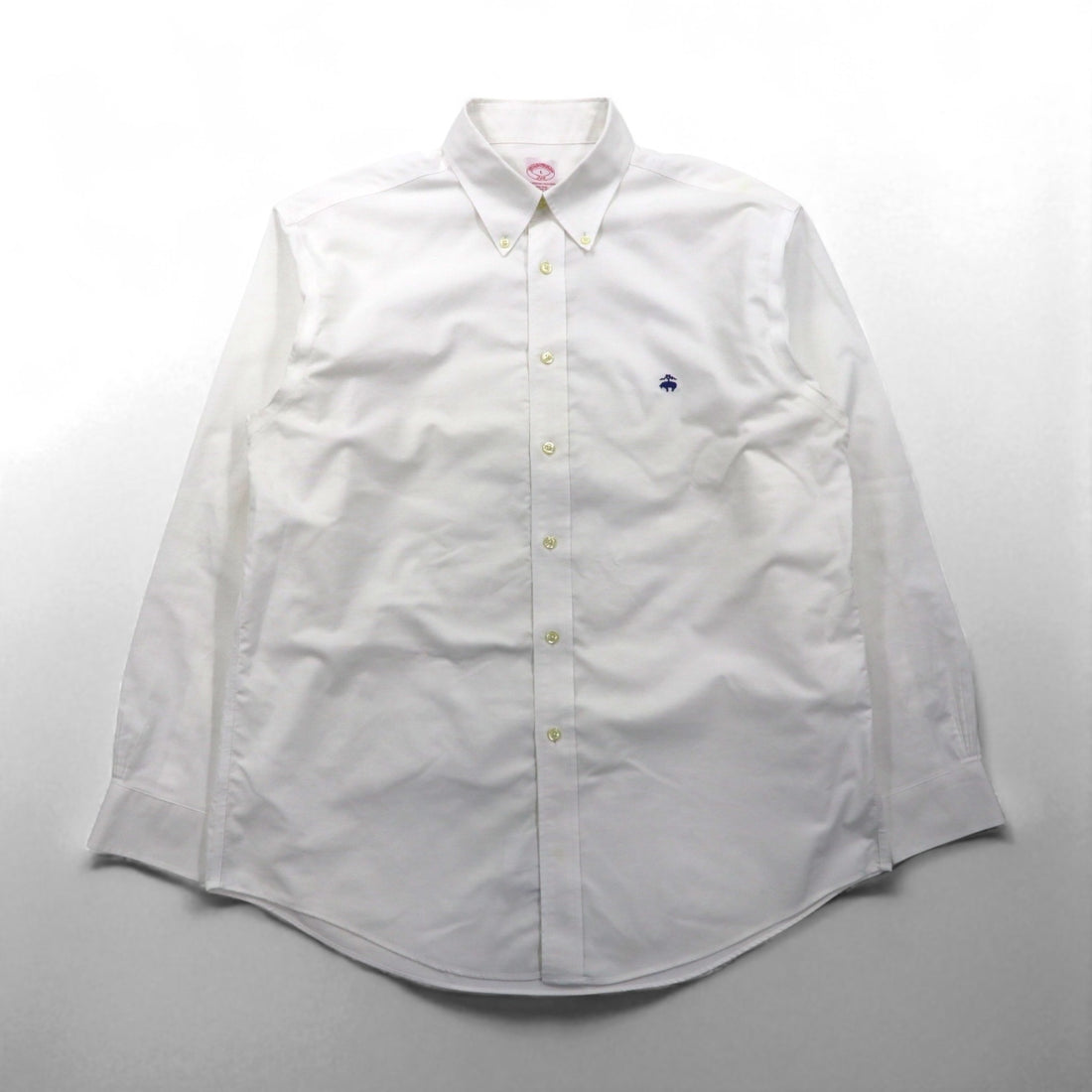 Brooks Brothers Oxford Button-Down Shirt, Size L, Supima Cotton, White, Non-Iron, with One-Point Logo