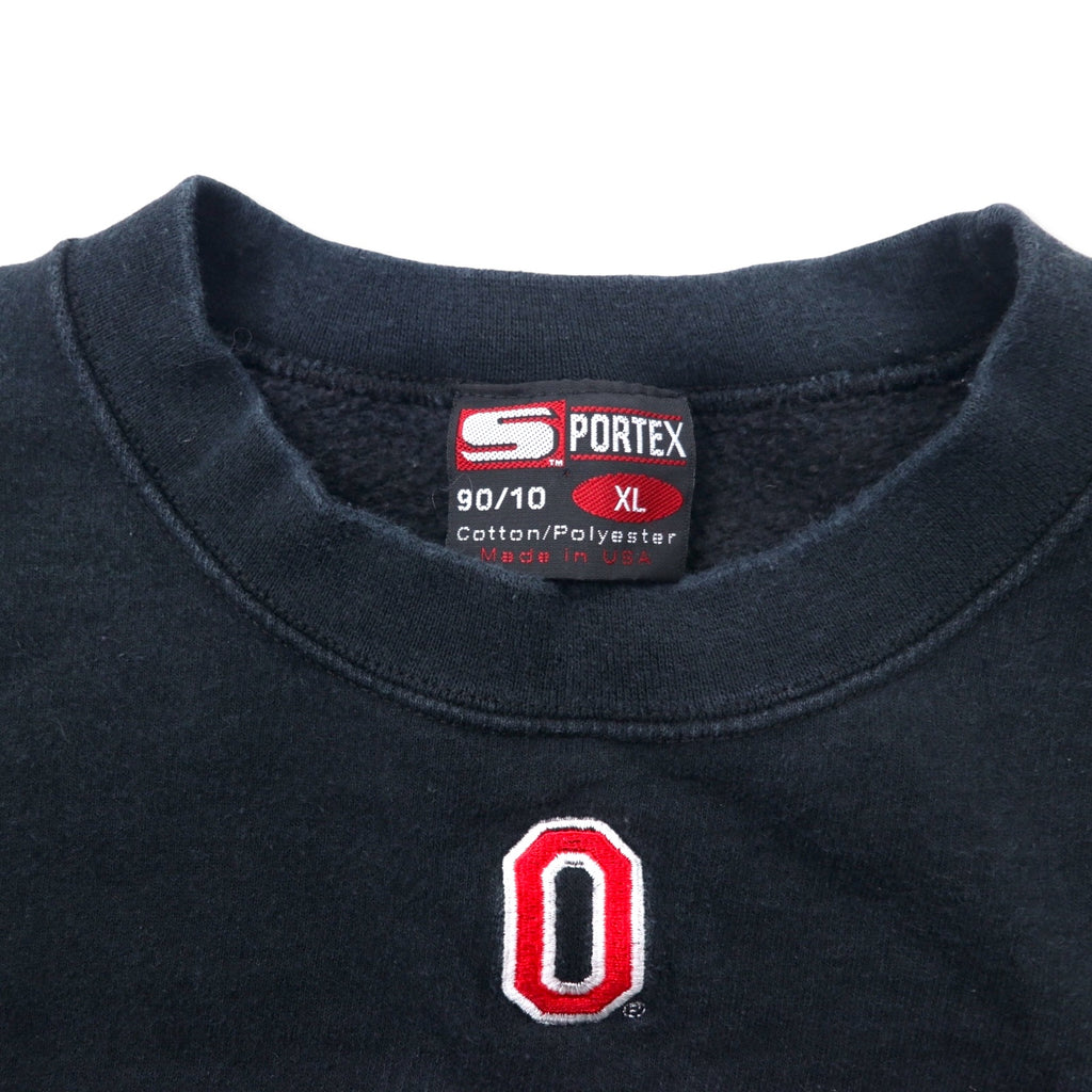 SPORTEX USA made college embroidered sweatshirt XL black cotton OHIO STATE big size