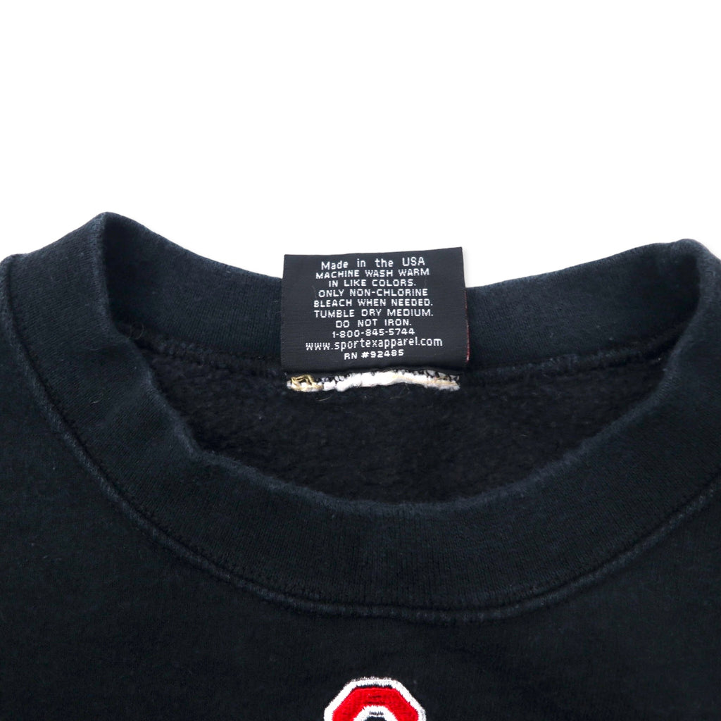 SPORTEX USA made college embroidered sweatshirt XL black cotton OHIO STATE big size