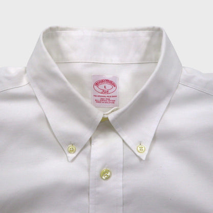 Brooks Brothers オックスフォード ボタンダウン シャツ L スーピマコットン ホワイト ノンアイロン ワンポイントロゴ