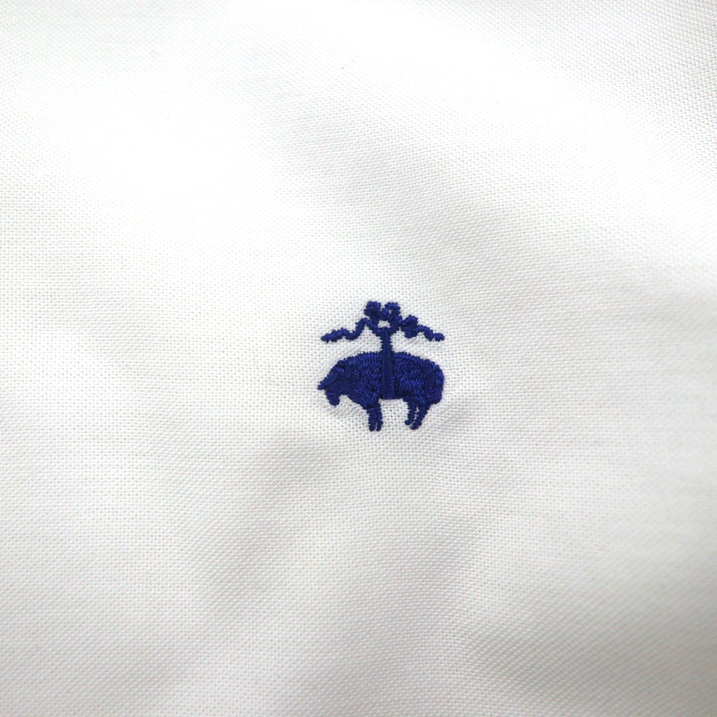 Brooks Brothers Oxford Button-Down Shirt, Size L, Supima Cotton, White, Non-Iron, with One-Point Logo