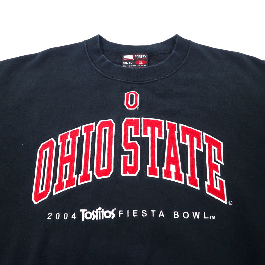 SPORTEX USA made college embroidered sweatshirt XL black cotton OHIO STATE big size