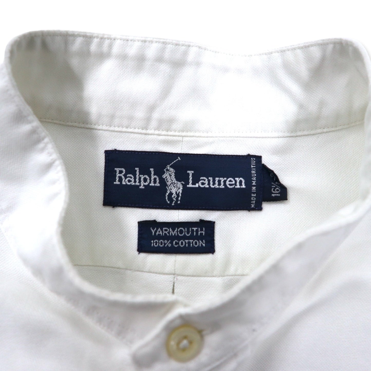 Ralph Lauren オックスフォード バンドカラーシャツ 16.5-33 ホワイト コットン YARMOUTH スモールポニー刺繍 ビッグサイズ
