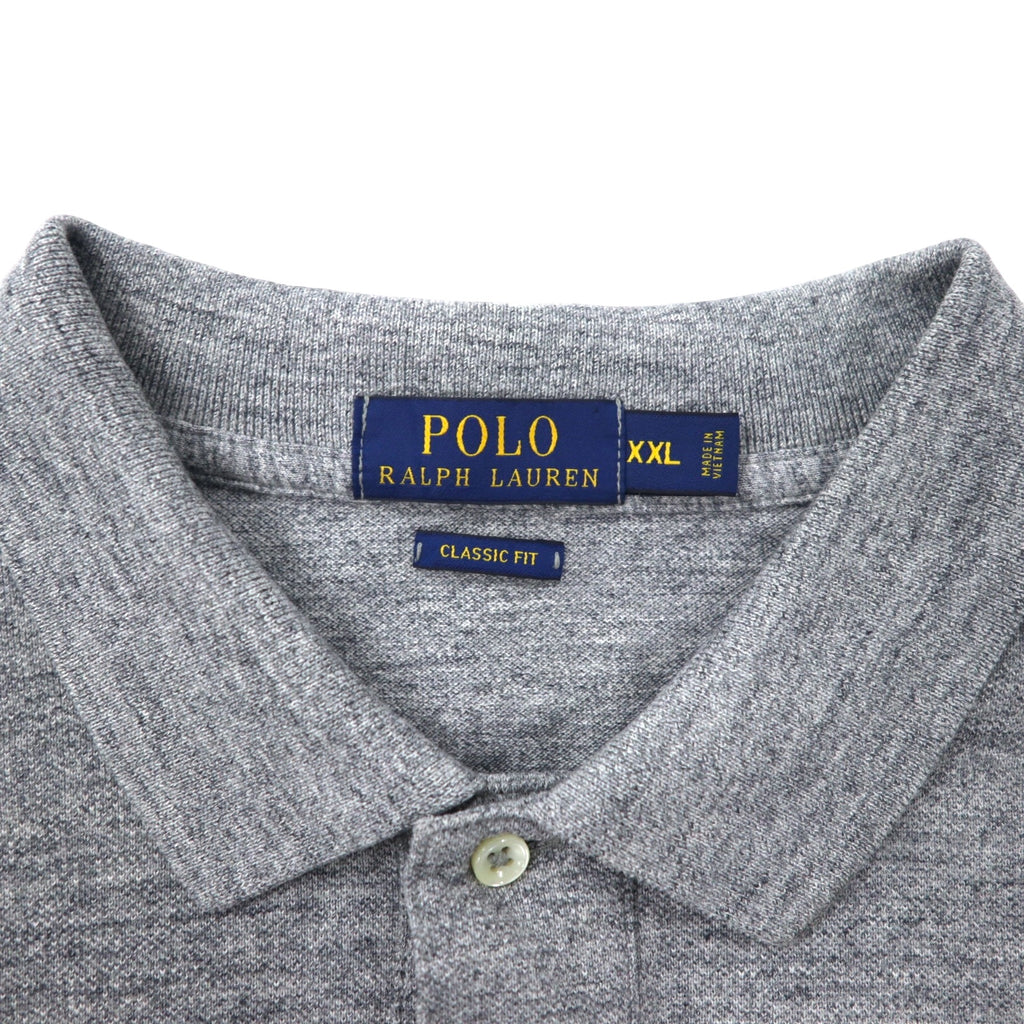 POLO RALPH LAUREN Classic Fit Polo Shirt XXL Grey Cotton Small Pony Embroidery