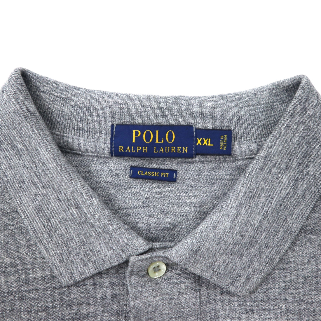 POLO RALPH LAUREN Classic Fit Polo Shirt XXL Grey Cotton Small Pony Embroidery