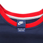 NIKE Club French Terry Crew Sweatshirt XL Navy Red Swoosh 637903-451