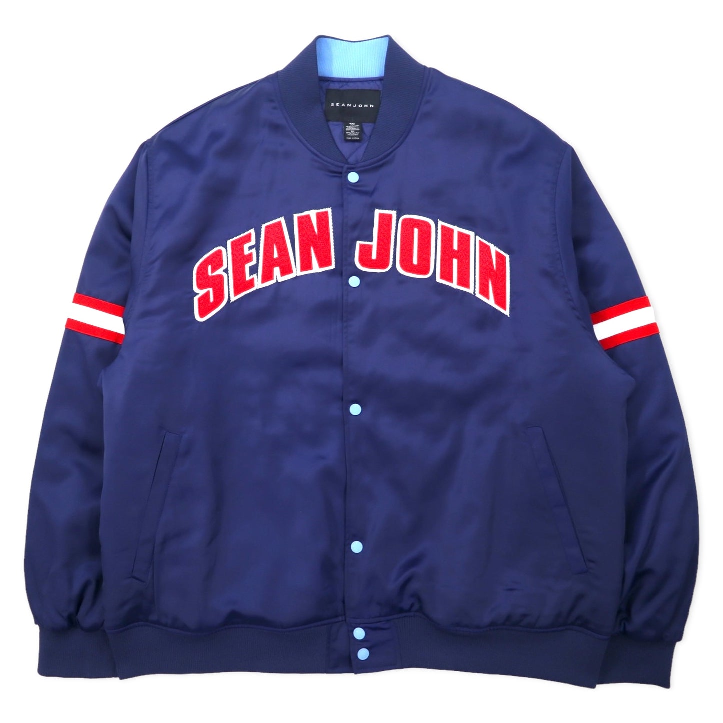 SEAN JOHN Varsity Jacket 4XL Navy Polyester Filling Quilted Liner 