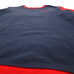 NIKE Club French Terry Crew Sweatshirt XL Navy Red Swoosh 637903-451