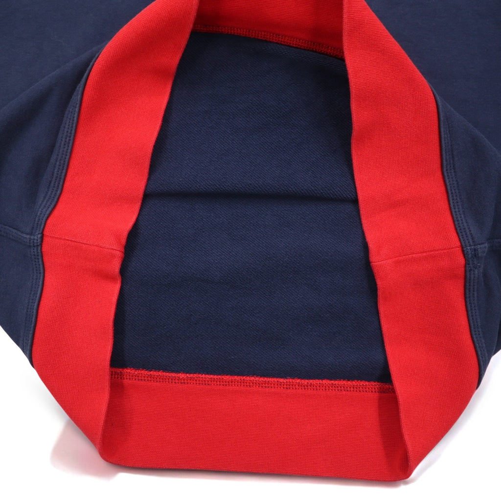 NIKE Club French Terry Crew Sweatshirt XL Navy Red Swoosh 637903-451