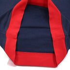 NIKE Club French Terry Crew Sweatshirt XL Navy Red Swoosh 637903-451