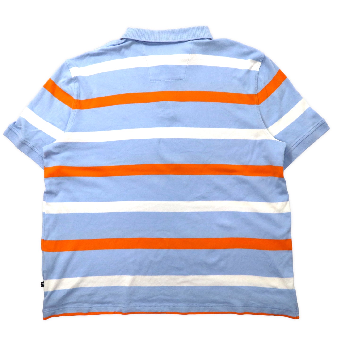 NAUTICA ボーダー ポロシャツ XXL ブルー コットン ワンポイントロゴ ビッグサイズ