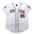 FUBU 90年代 ベースボールシャツ L ホワイト ワッペン NEW YORK