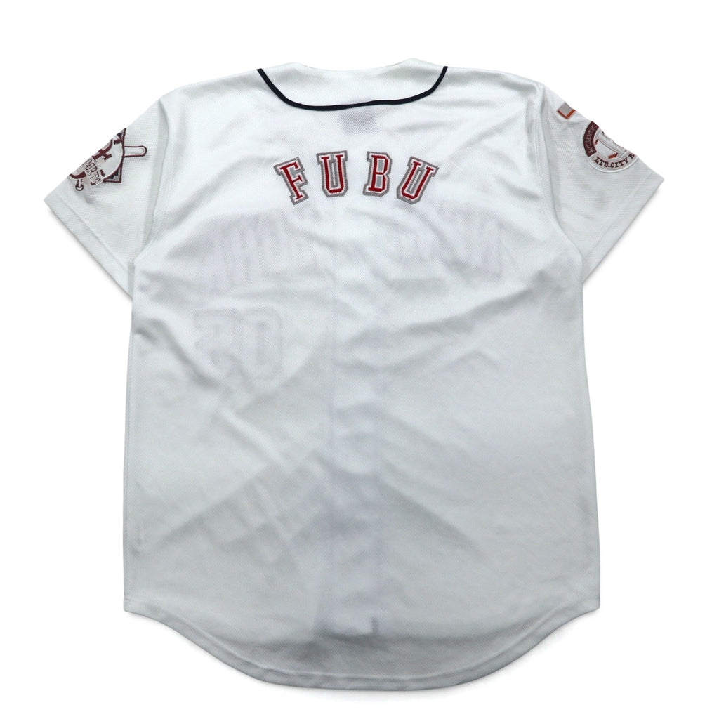 FUBU 90年代 ベースボールシャツ L ホワイト ワッペン NEW YORK