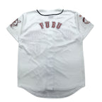 FUBU 90年代 ベースボールシャツ L ホワイト ワッペン NEW YORK