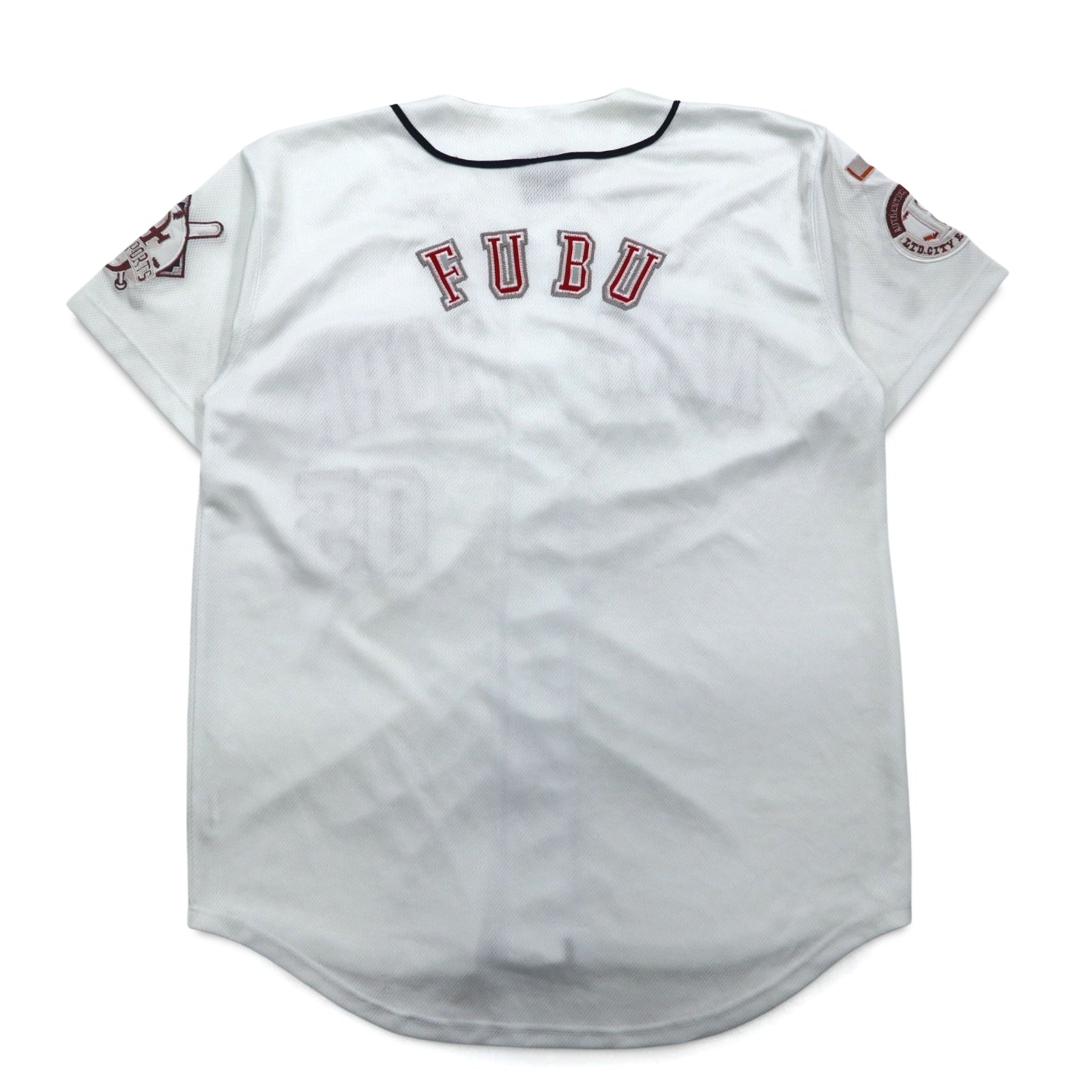 FUBU 90年代 ベースボールシャツ L ホワイト ワッペン NEW YORK