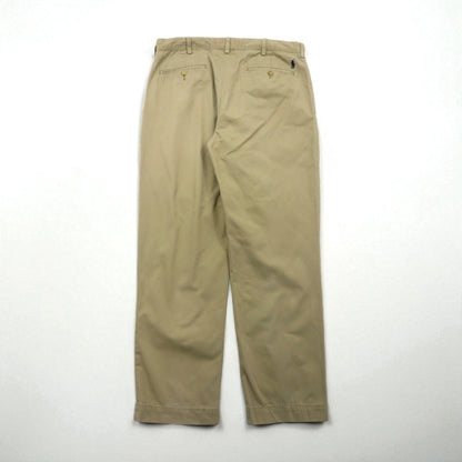 Polo Ralph Lauren 90年代 ポロチノ 2タック ワイド チノパンツ ワークパンツ L ベージュ ETHAN PANT
