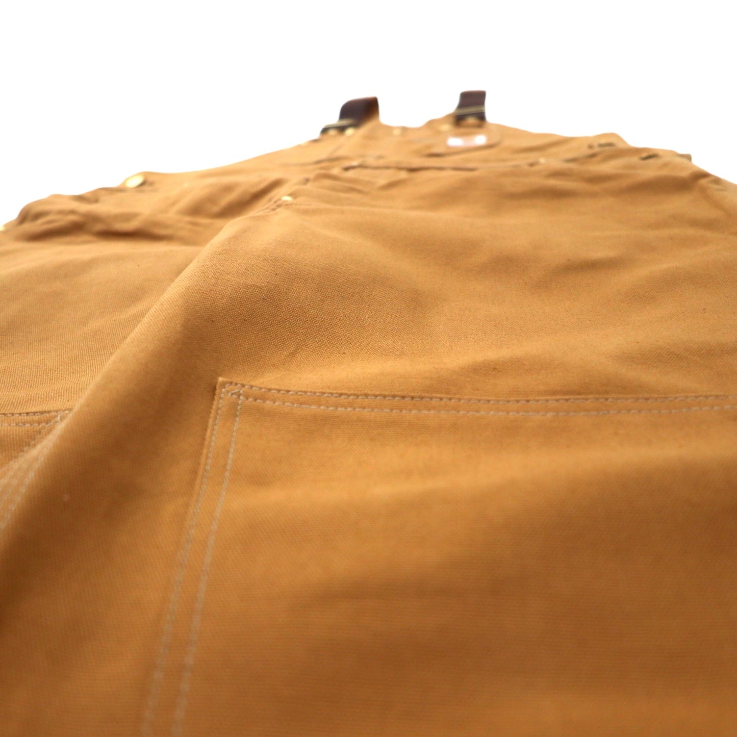 carhartt USA製 ダブルニー ビブ オーバーオール 40 ベージュ コットン ダック地 BIB OVERALL COTTON DUCK R01BRN 未使用品