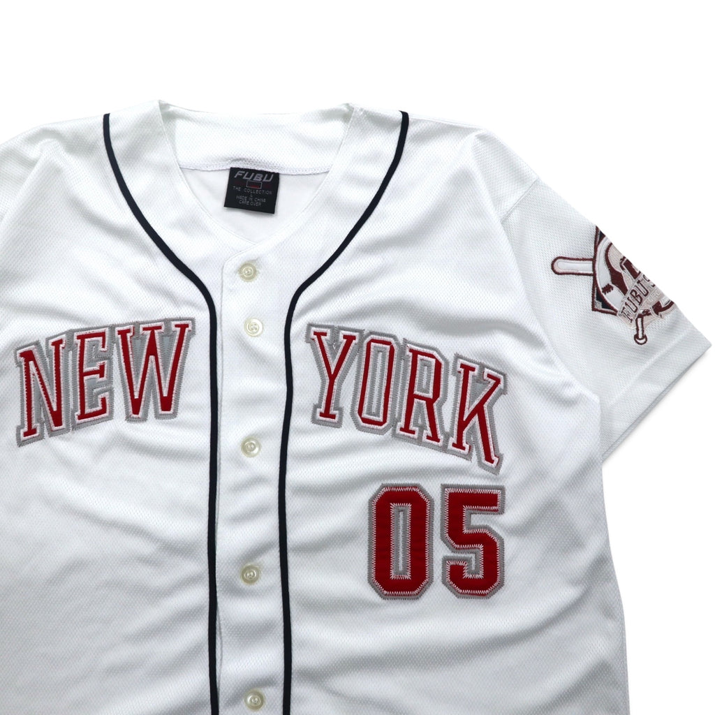 FUBU 90年代 ベースボールシャツ L ホワイト ワッペン NEW YORK