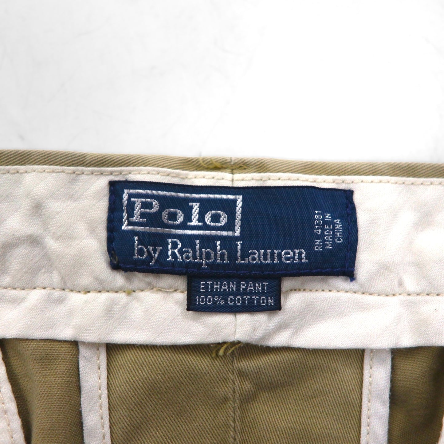 Polo Ralph Lauren 90年代 ポロチノ 2タック ワイド チノパンツ ワークパンツ L ベージュ ETHAN PANT