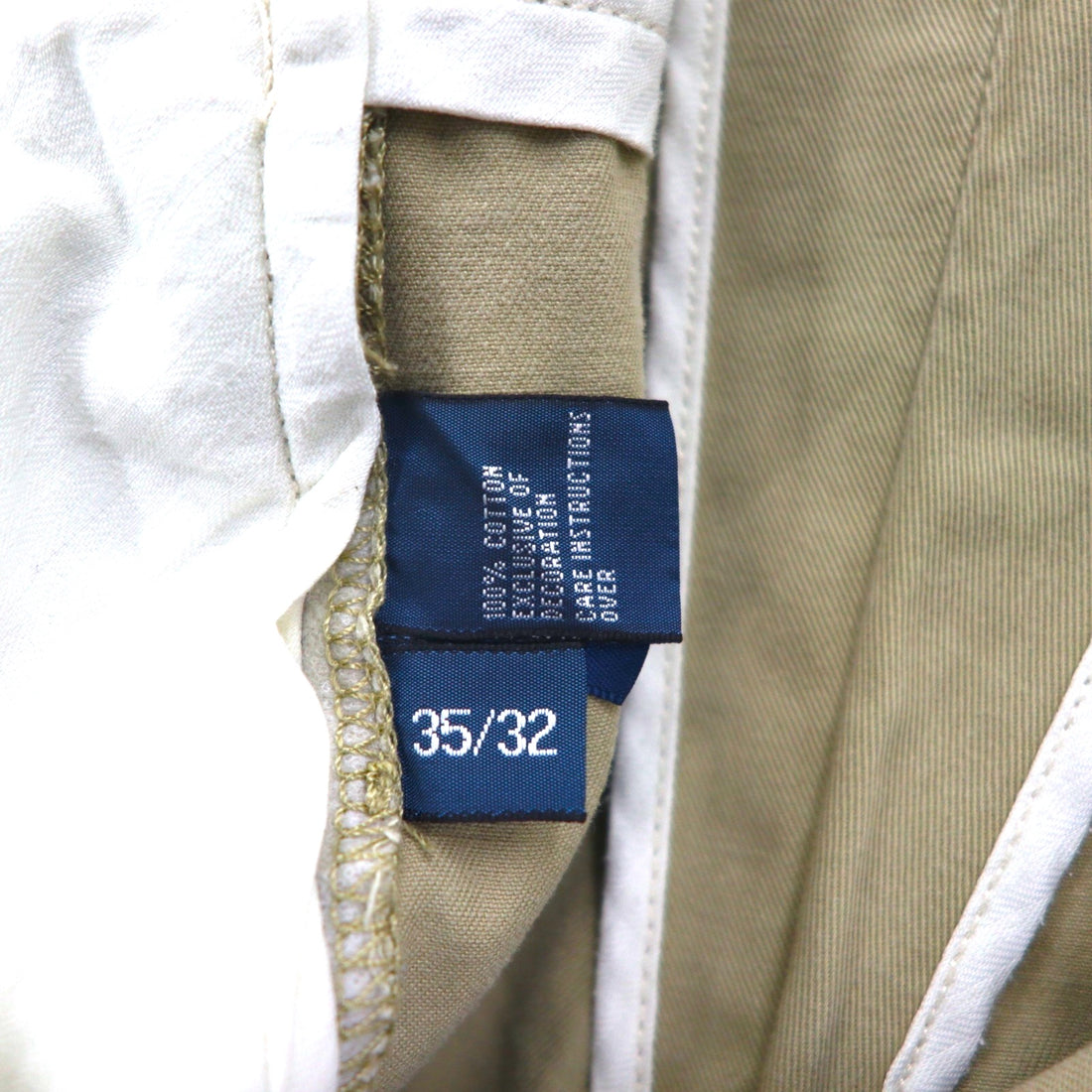 Polo Ralph Lauren 90s Polo Chino Pants, Double-Tuck Wide Leg Chino Work Pants, Size L, Beige, ETHAN PANT