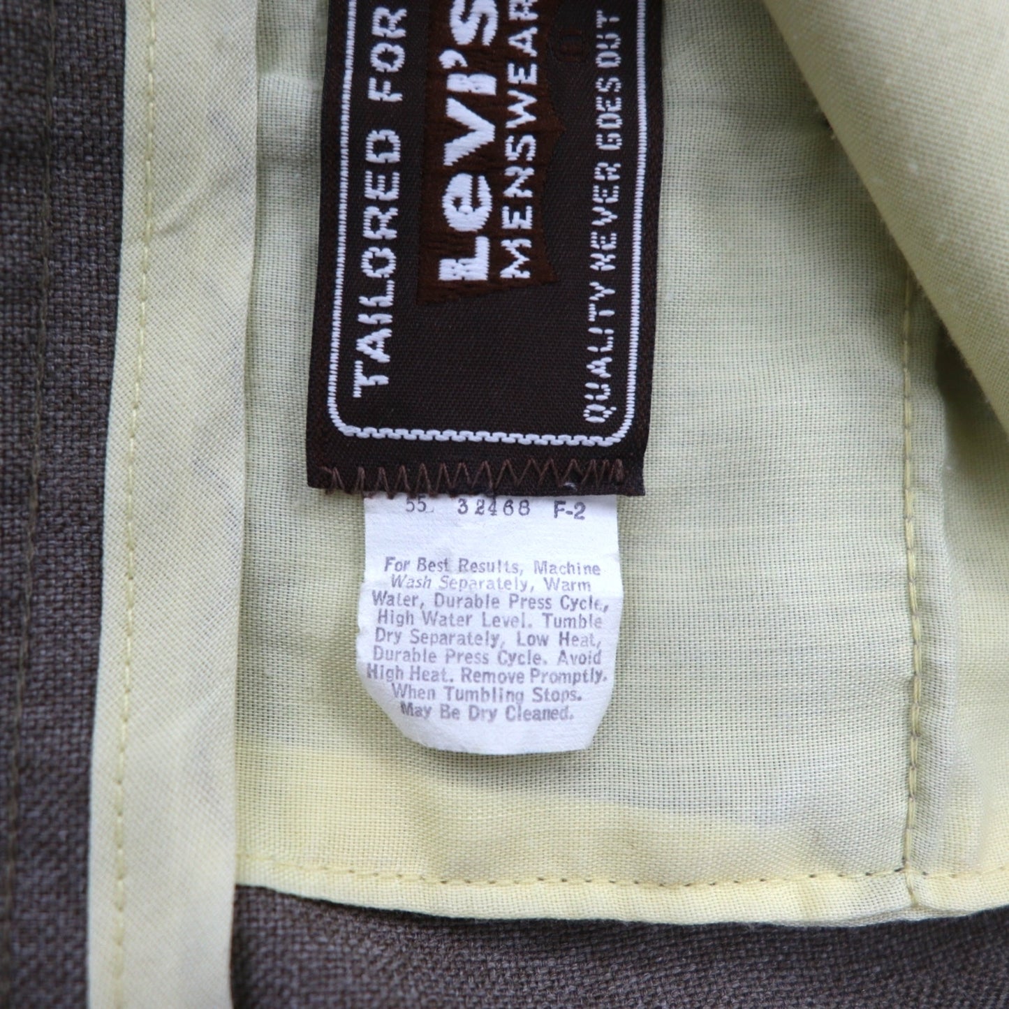 Levi's 80年代 USA製 Action Slacks スタプレ STA-PREST スラックスパンツ L ブラウン ロケットTALONジップ