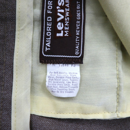 Levi's 80年代 USA製 Action Slacks スタプレ STA-PREST スラックスパンツ L ブラウン ロケットTALONジップ