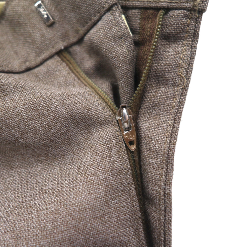 Levi's 80年代 USA製 Action Slacks スタプレ STA-PREST スラックスパンツ L ブラウン ロケットTALONジップ