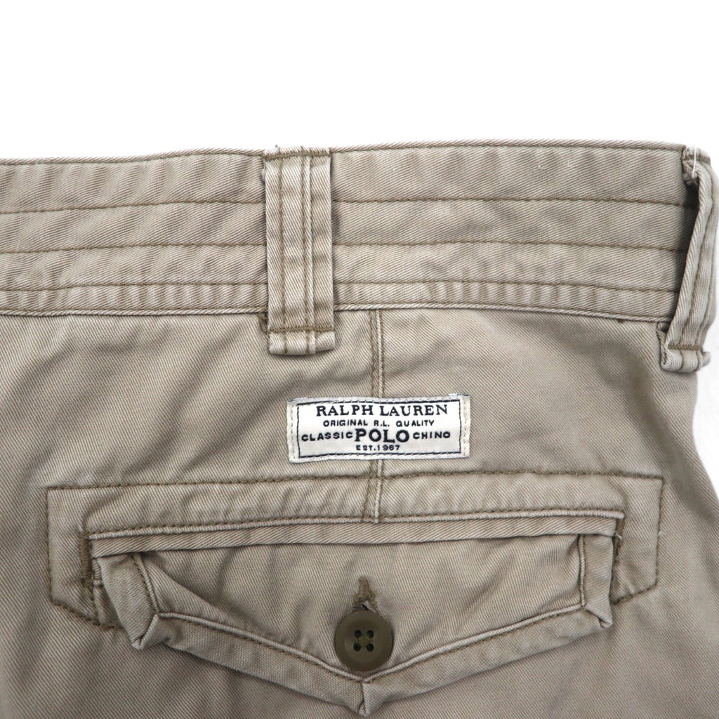 POLO RALPH LAUREN ポロチノ カーゴ ショートパンツ ハーフパンツ XL ベージュ コットン 膝下丈
