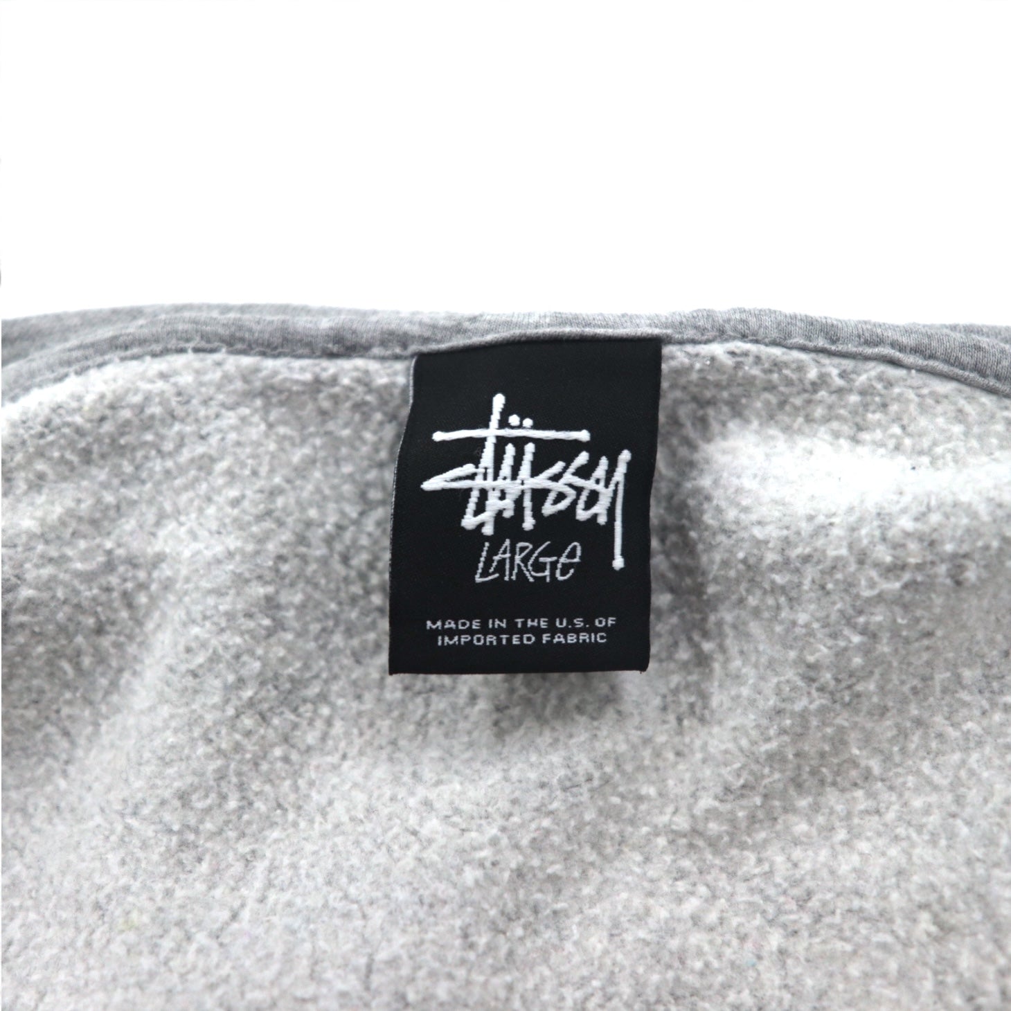 STUSSY 00年代 USA製 フルジップパーカー L グレー YESTERDAY TODAY TOMORROW バックロゴプリント