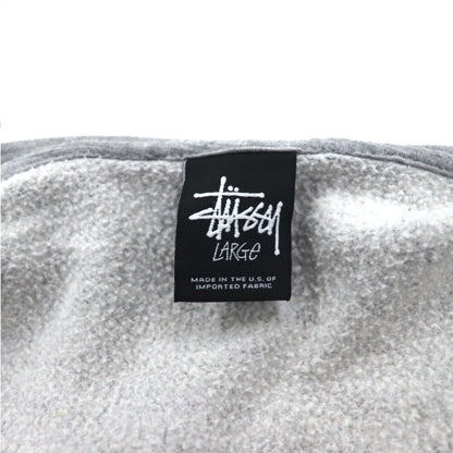 STUSSY 00年代 USA製 フルジップパーカー L グレー YESTERDAY TODAY TOMORROW バックロゴプリント