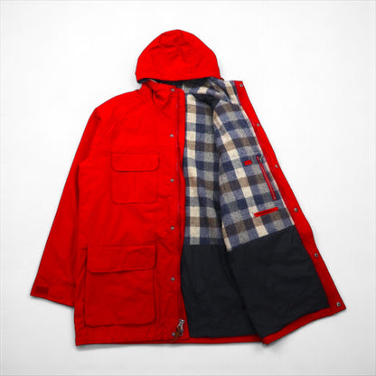 Woolrich 90s 60/40 Cross Mountain Parka, Size L, Red, Drawcord Liner, Double Zip