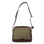 Burberry's Old Shoulder Bag in Brown Nylon Canvas and Leather with Nova Check Interior