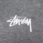 STUSSY 00年代 USA製 フルジップパーカー L グレー YESTERDAY TODAY TOMORROW バックロゴプリント
